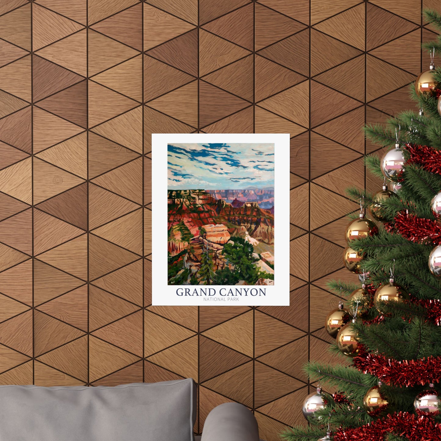 NP-6 | Grand Canyon National Park fine art print, North Rim, Bright Angel Point outdoor adventure lover souvenir poster, artist Heather Nagy