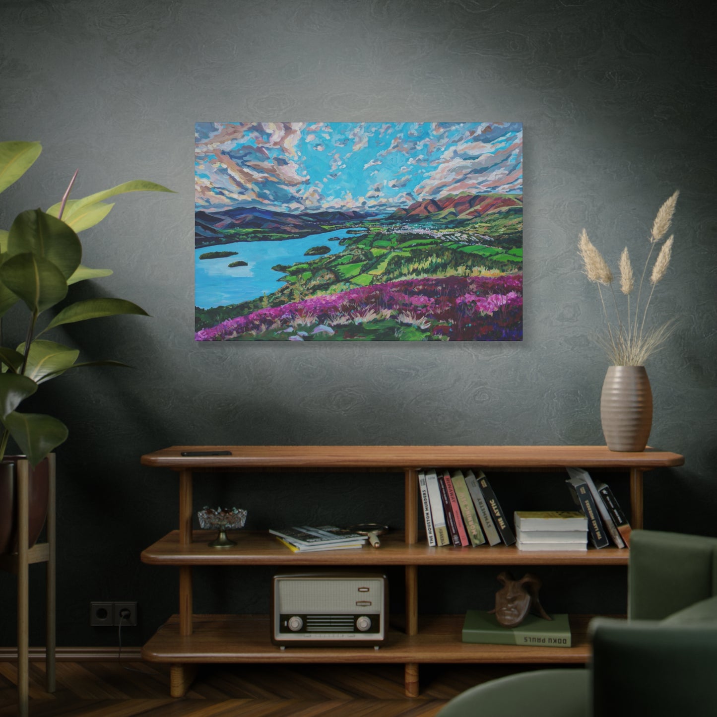 Derwent Water lake and town of Keswick, Cumbria—UK—Matte Canvas, Stretched, 1.25"