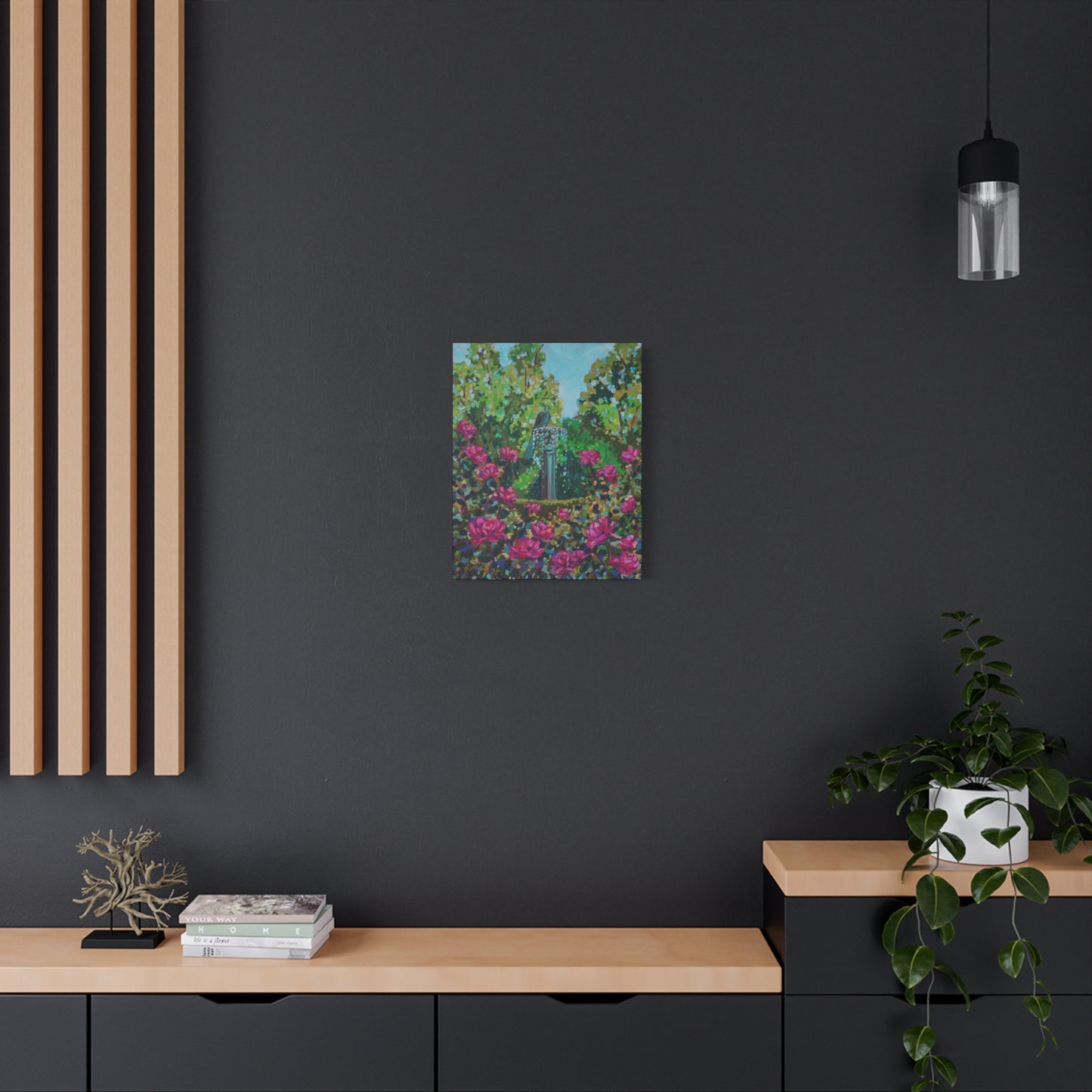 Peacock Fountain in the Rose Garden, Winter Park—Matte Canvas, Stretched, 1.25"