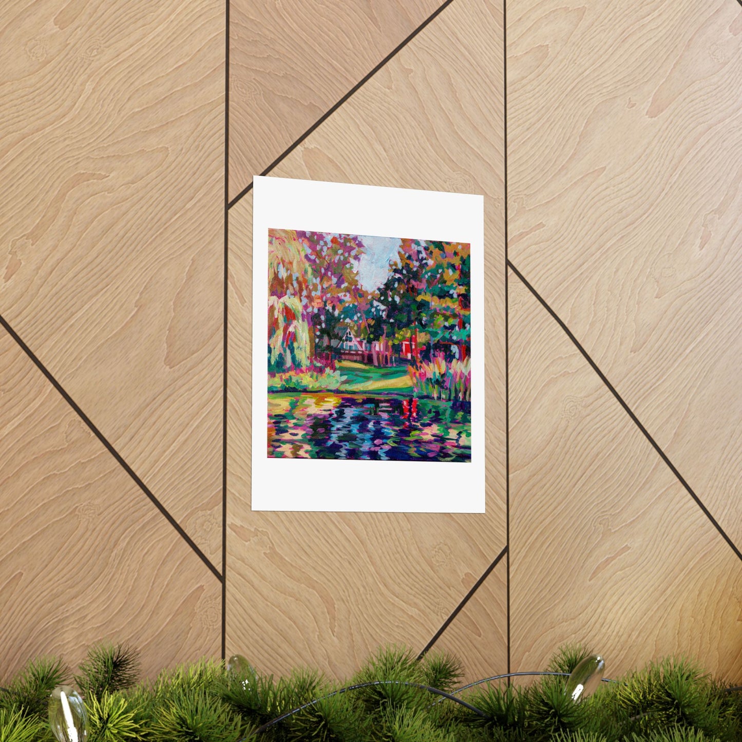 Cabin by the lake— Matte Paper Poster Reproduction