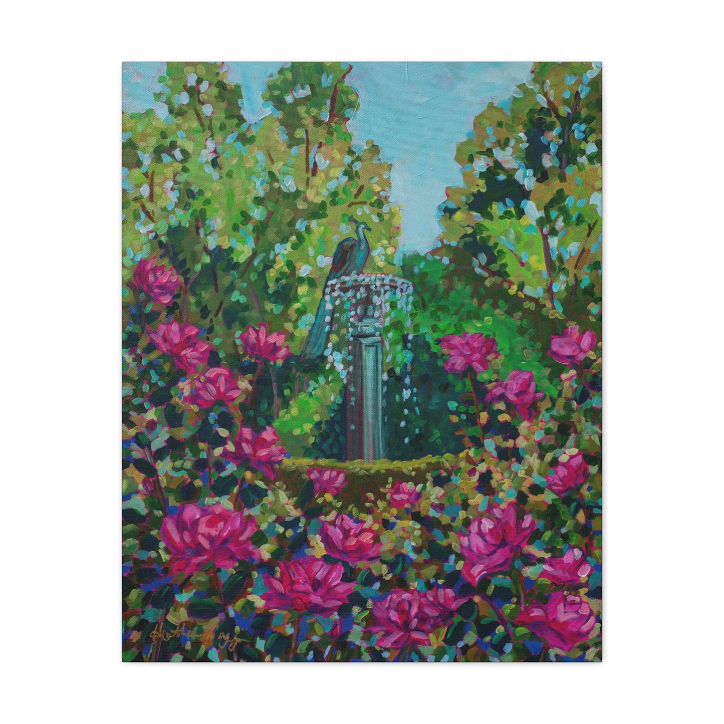 Peacock Fountain in the Rose Garden, Winter Park—Matte Canvas, Stretched, 1.25"