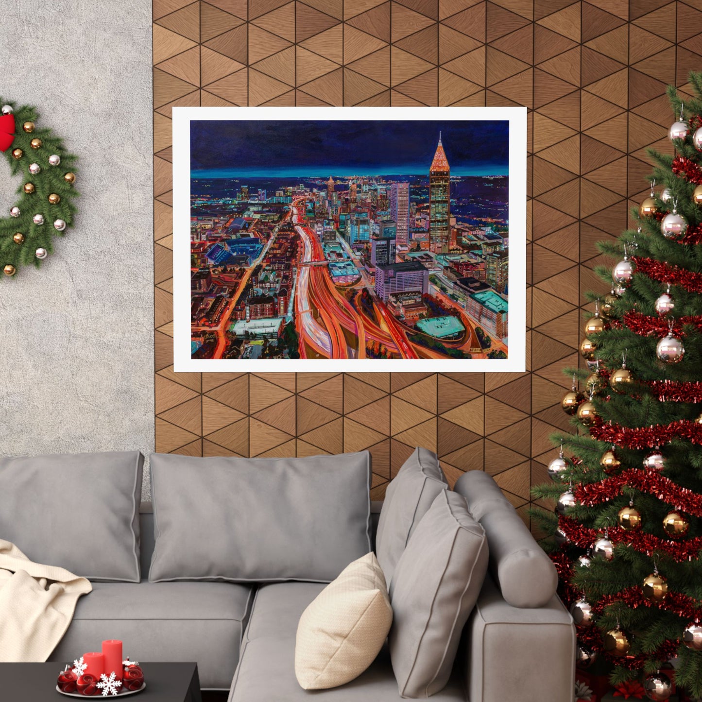 Atlanta Night Skyline—Matte Horizontal Fine Art Poster Reproductions