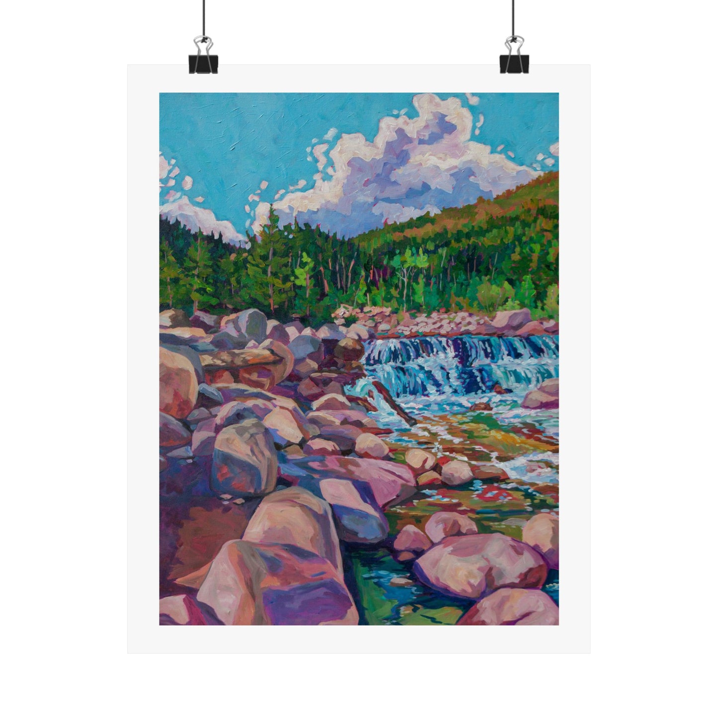 Alpine Falls left — Fine Art Matte Paper Reproduction