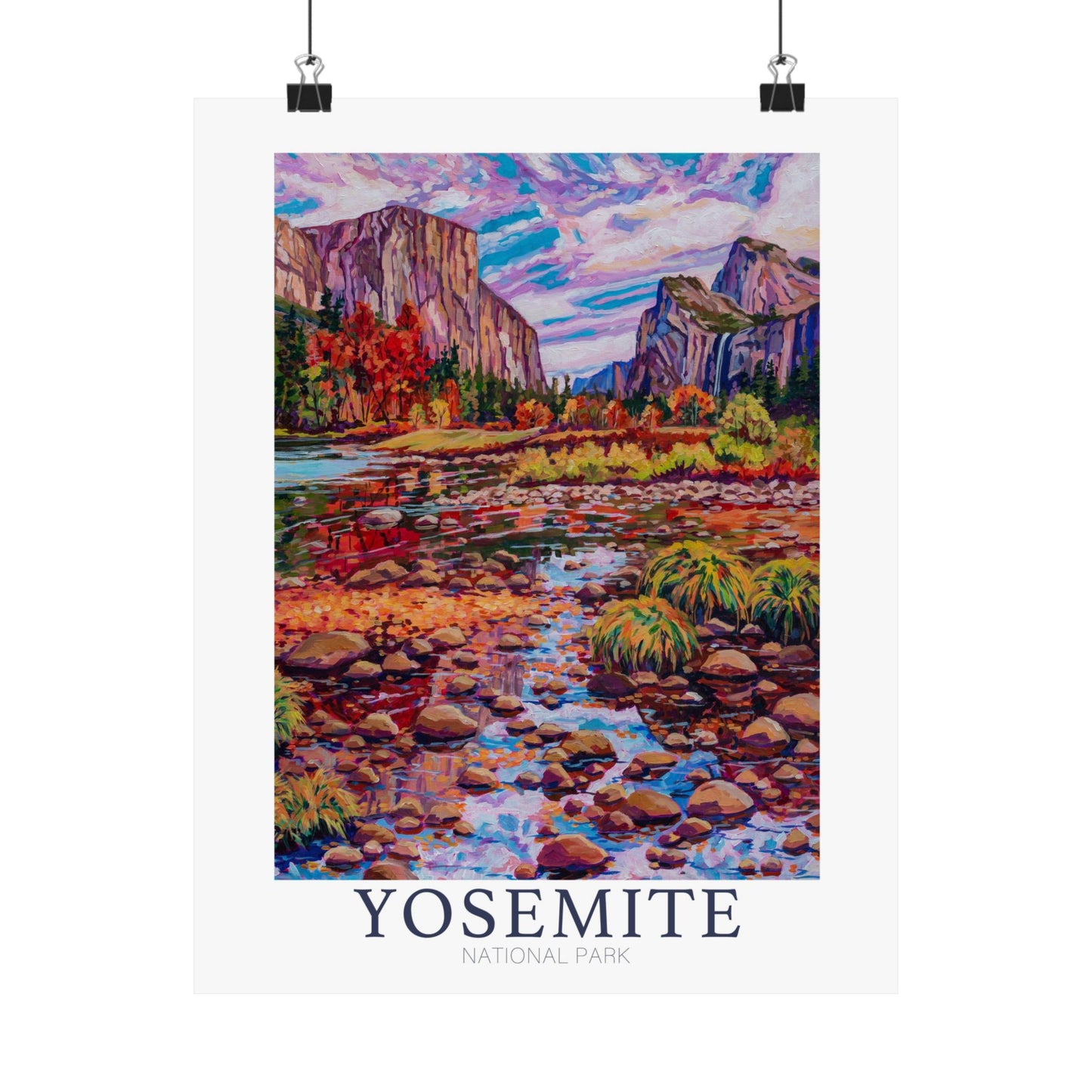 NP-11 | Yosemite National Park fine art print, California outdoor adventure lover souvenir poster, artist Heather Nagy