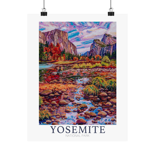 NP-11 | Yosemite National Park fine art print, California outdoor adventure lover souvenir poster, artist Heather Nagy