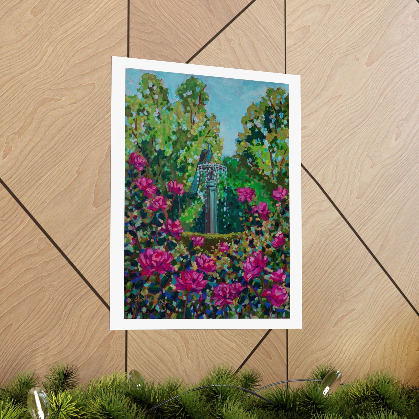 Peacock Fountain in the Rose Garden, Winter Park — Fine Art Matte Paper Reproduction