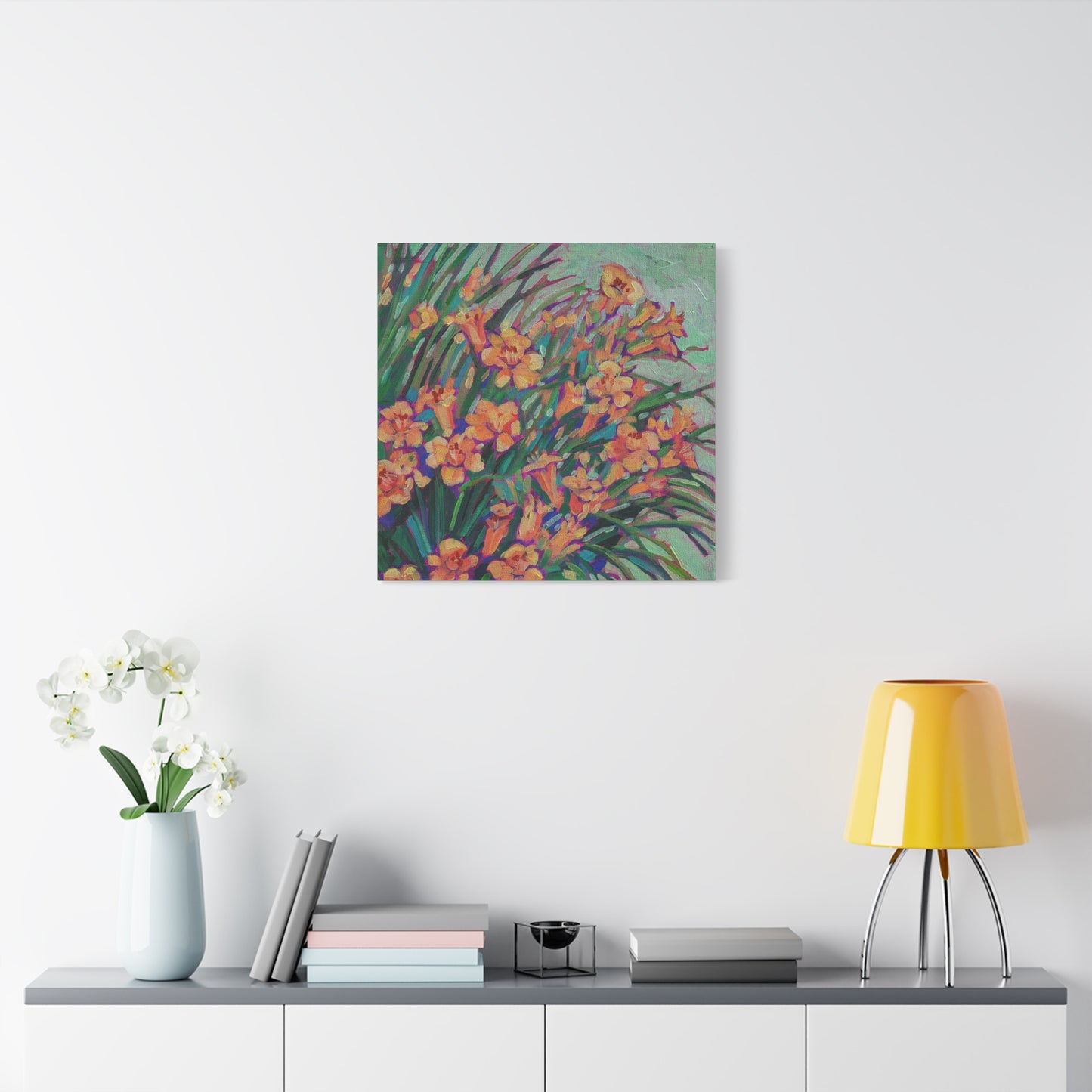 Yellow Daylilies Floral —Matte Canvas, Stretched, 1.25"