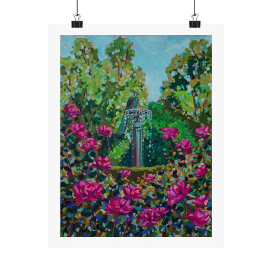Peacock Fountain in the Rose Garden, Winter Park — Fine Art Matte Paper  Reproduction