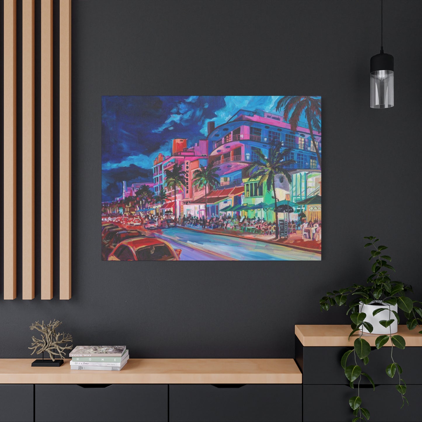 Palace Cafe and Congress Hotel, South Beach Miami—Matte Canvas, Stretched, 1.25"