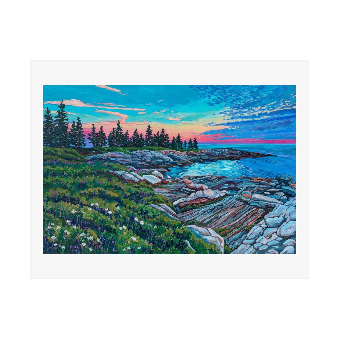 Pemaquid Point Sunset Maine—Matte Horizontal Fine Art Poster Reproductions