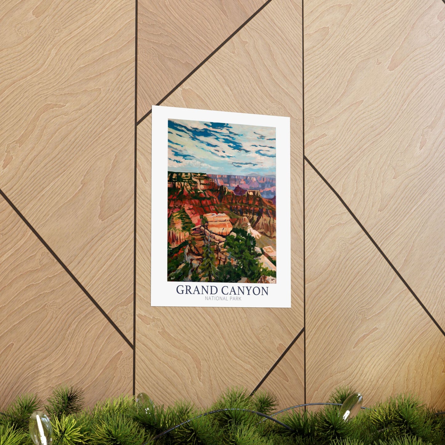 NP-6 | Grand Canyon National Park fine art print, North Rim, Bright Angel Point outdoor adventure lover souvenir poster, artist Heather Nagy