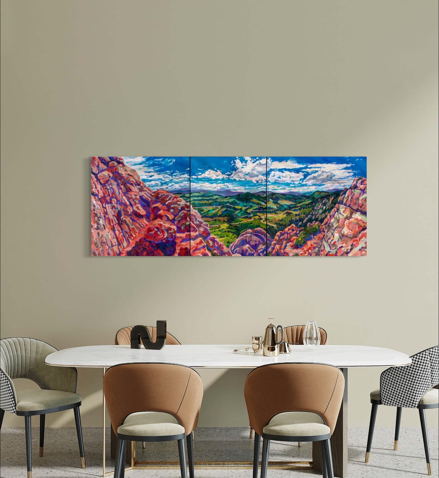 Foothills from Horsetooth 3 panel original painting