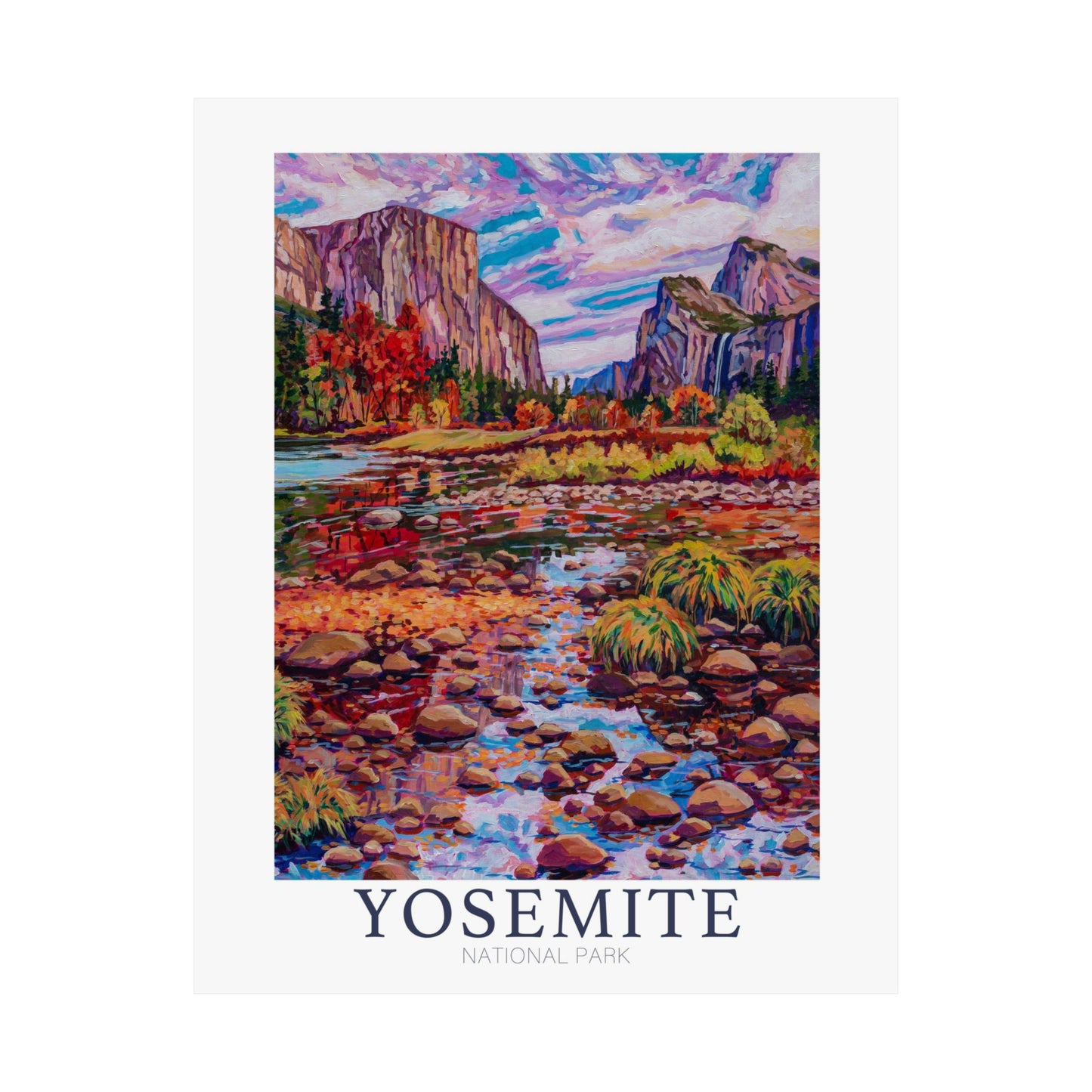 NP-11 | Yosemite National Park fine art print, California outdoor adventure lover souvenir poster, artist Heather Nagy