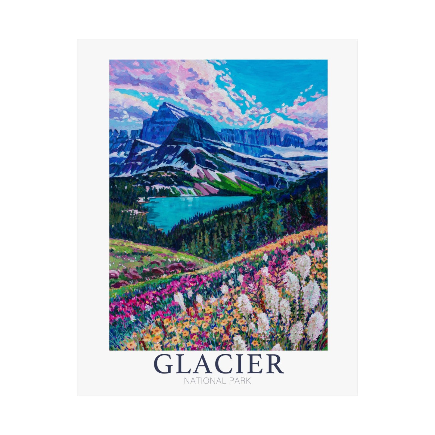 NP-7 | Glacier National Park fine art print, Montana outdoor adventure lover souvenir poster, artist Heather Nagy