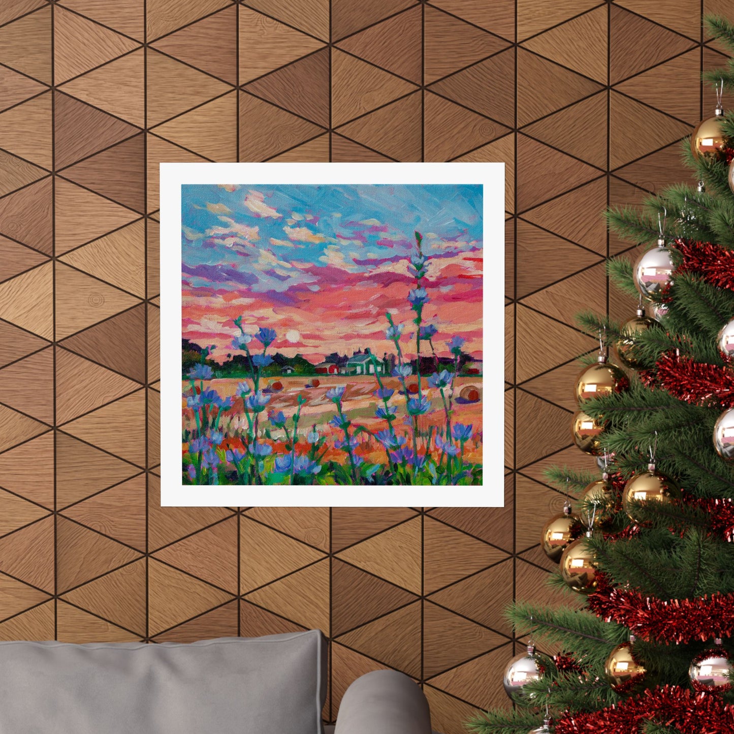 Chicory at Sunrise— Matte Paper Poster Reproduction
