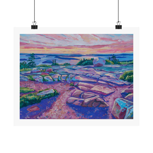Cadillac Summit Sunrise, Acadia—Matte Horizontal Fine Art Poster Reproductions