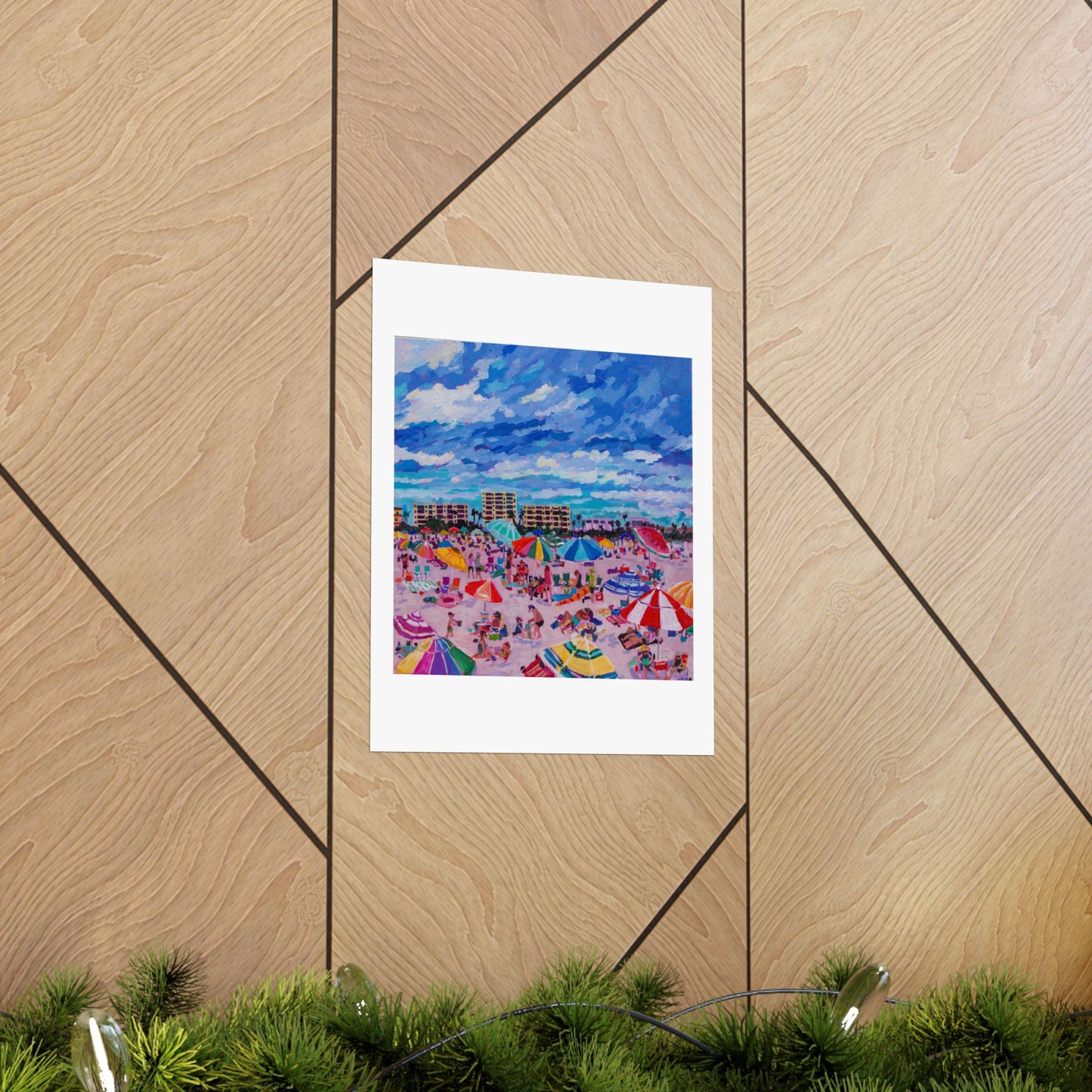 Busy Relaxing Beach Right Panel— Matte Paper Poster Reproduction