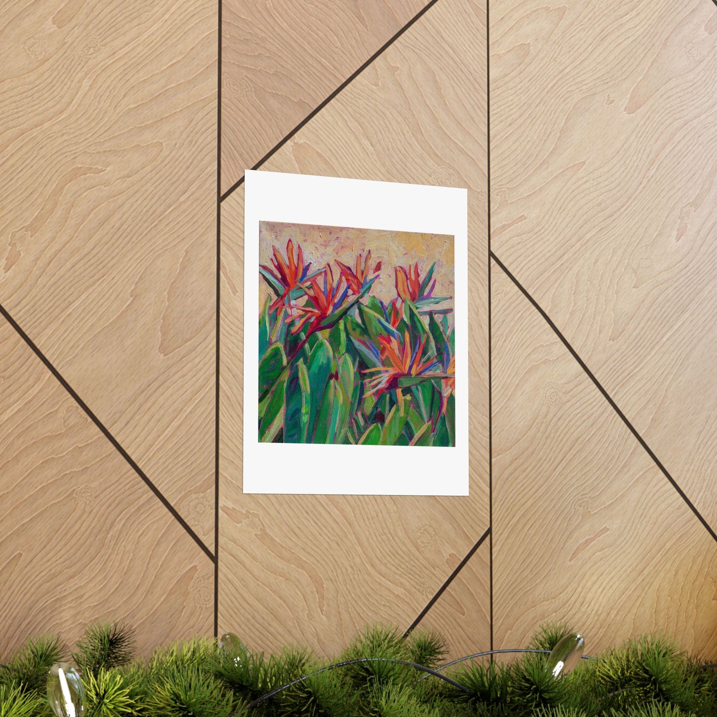 Bird of Paradise floral— Matte Paper Poster Reproduction