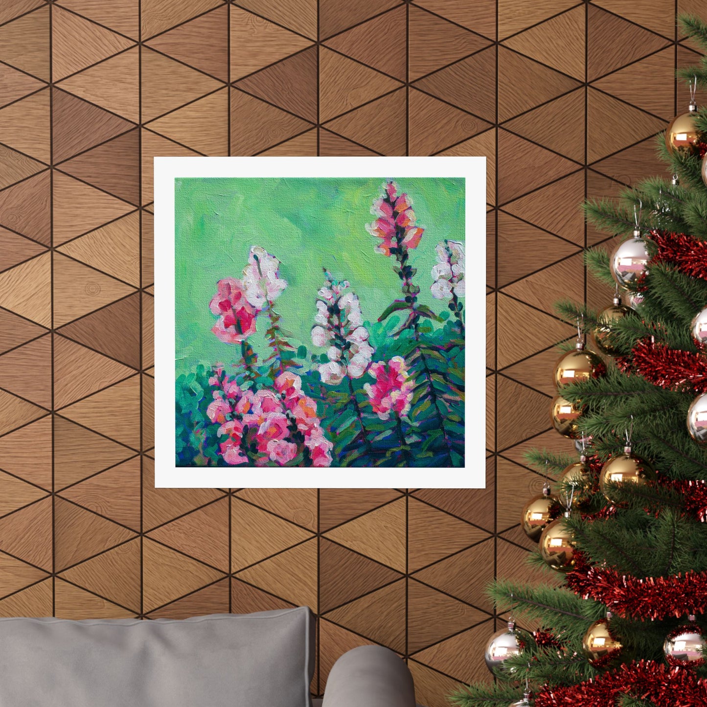 Snapdragons floral— Matte Paper Poster Reproduction