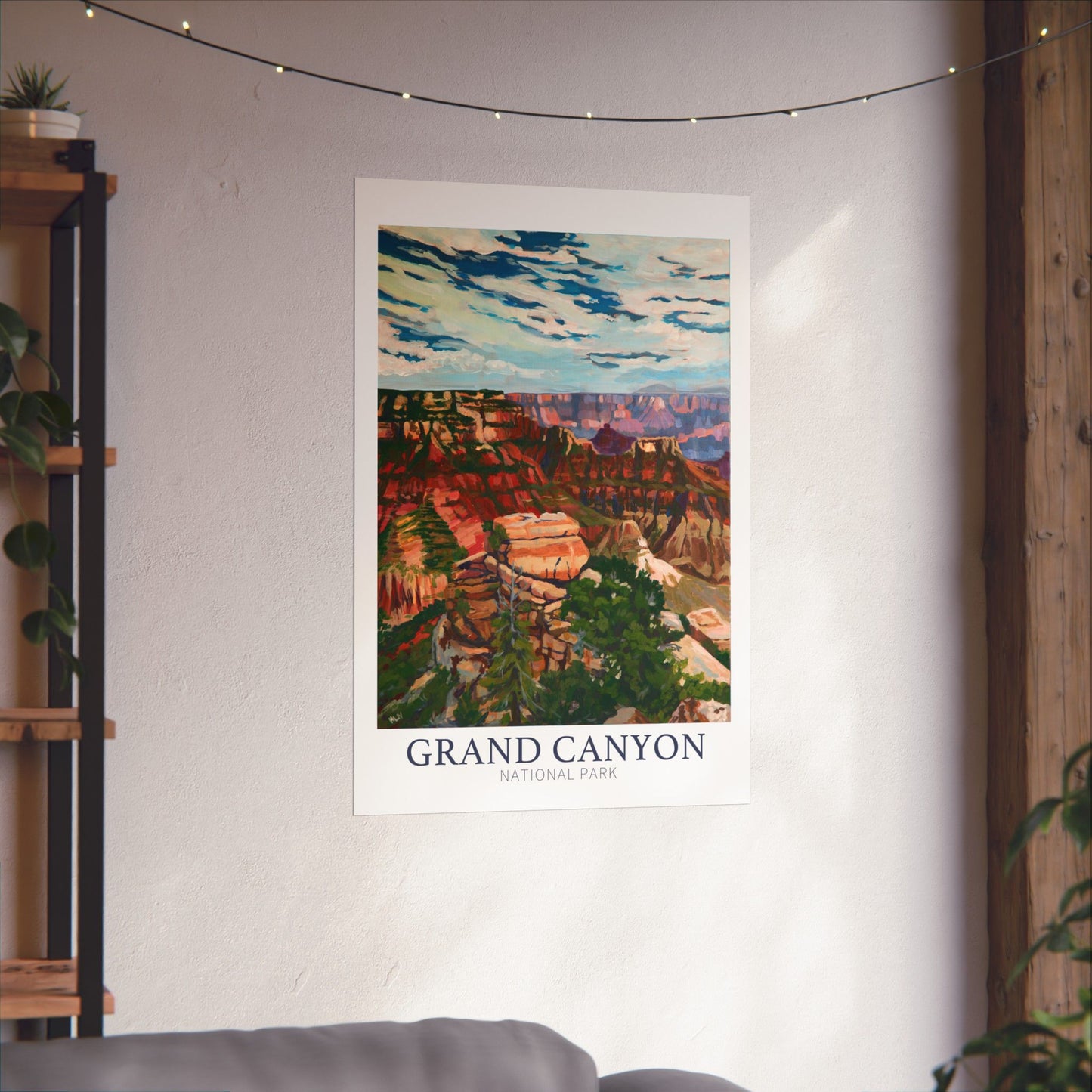NP-6 | Grand Canyon National Park fine art print, North Rim, Bright Angel Point outdoor adventure lover souvenir poster, artist Heather Nagy