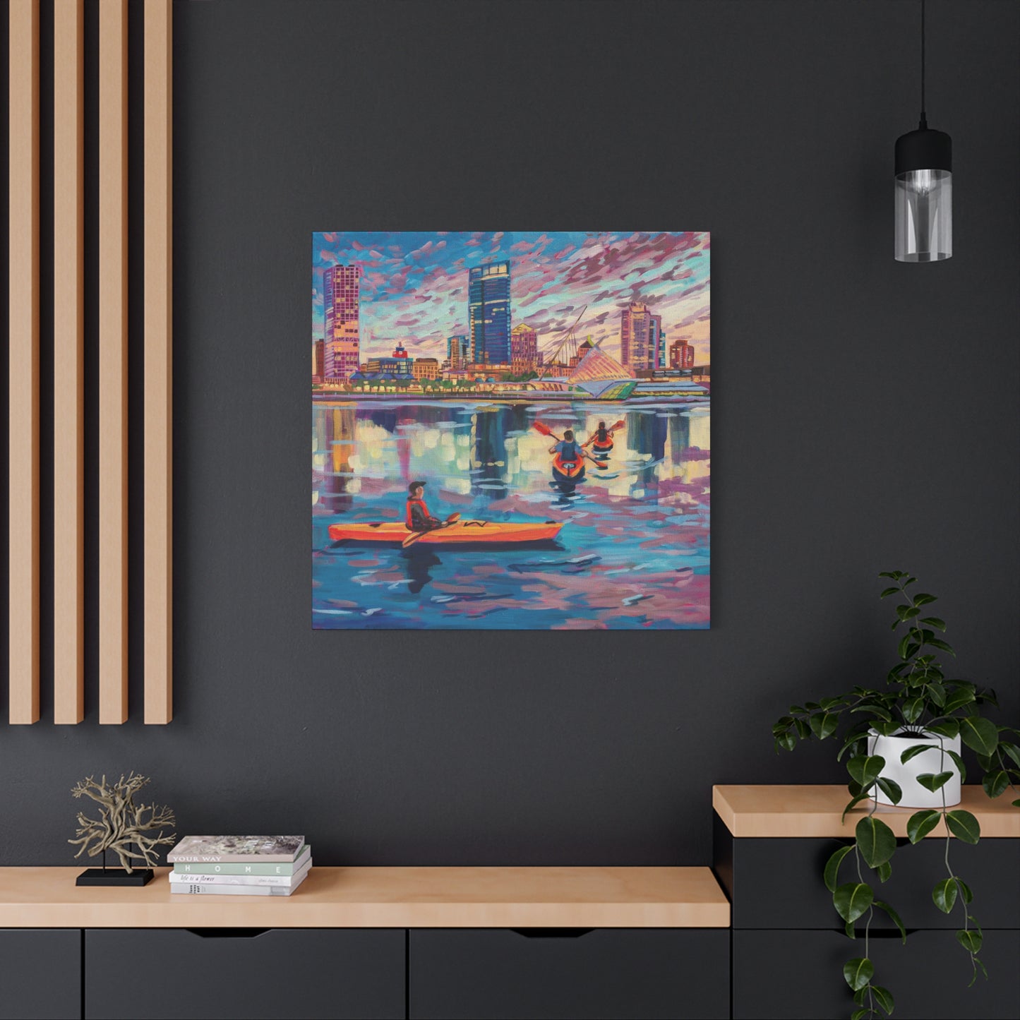 Sunset Kayak- Milwaukee— Gallery Wrapped Canvas Reproductions