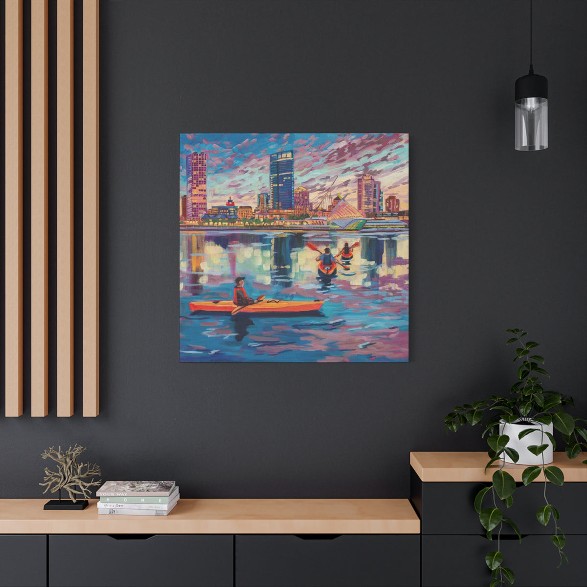 Sunset Kayak- Milwaukee— Gallery Wrapped Canvas Reproductions