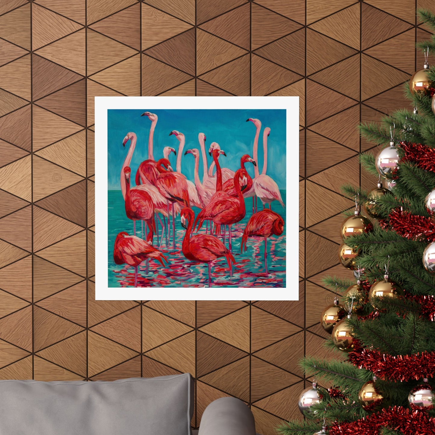 Flamboyance of Flamingos— Matte Paper Poster Reproduction