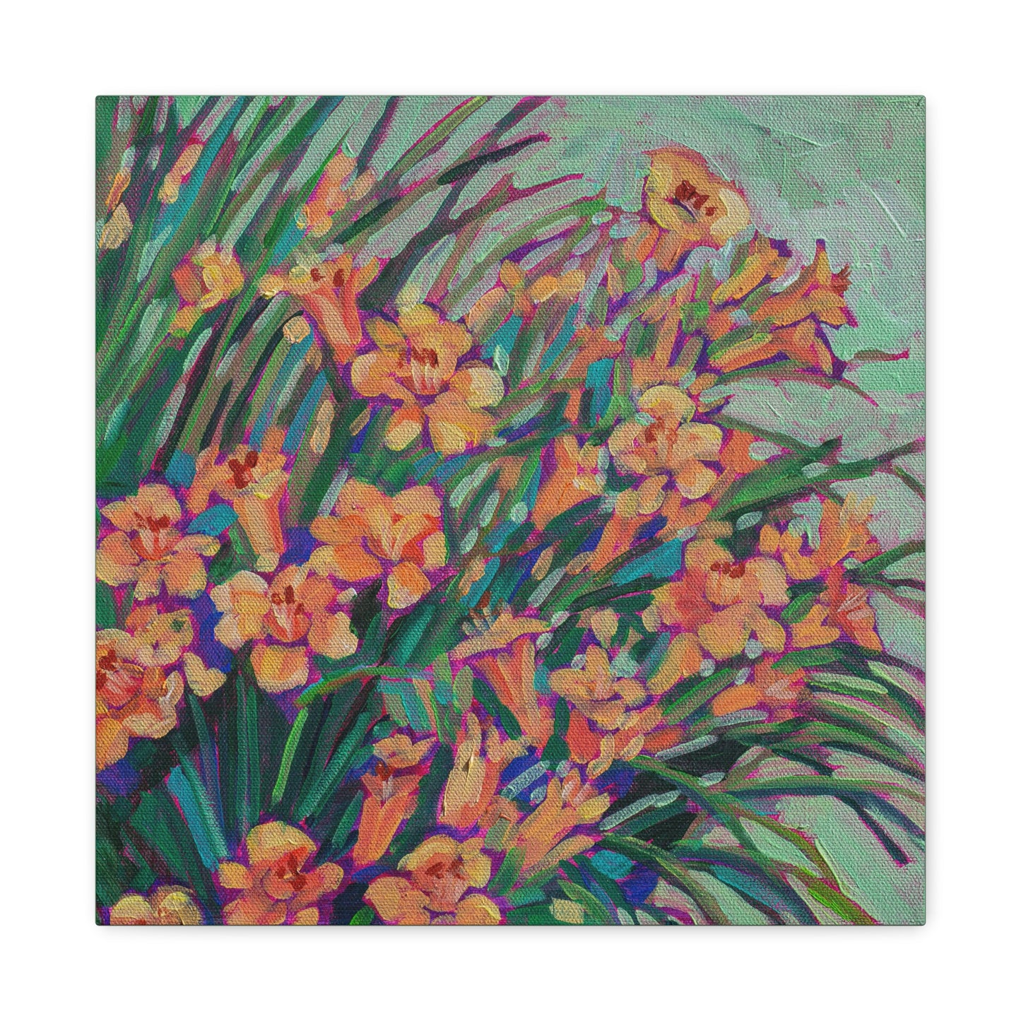 Yellow Daylilies Floral —Matte Canvas, Stretched, 1.25"