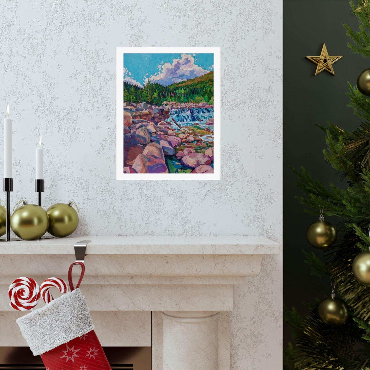 Alpine Falls left — Fine Art Matte Paper Reproduction