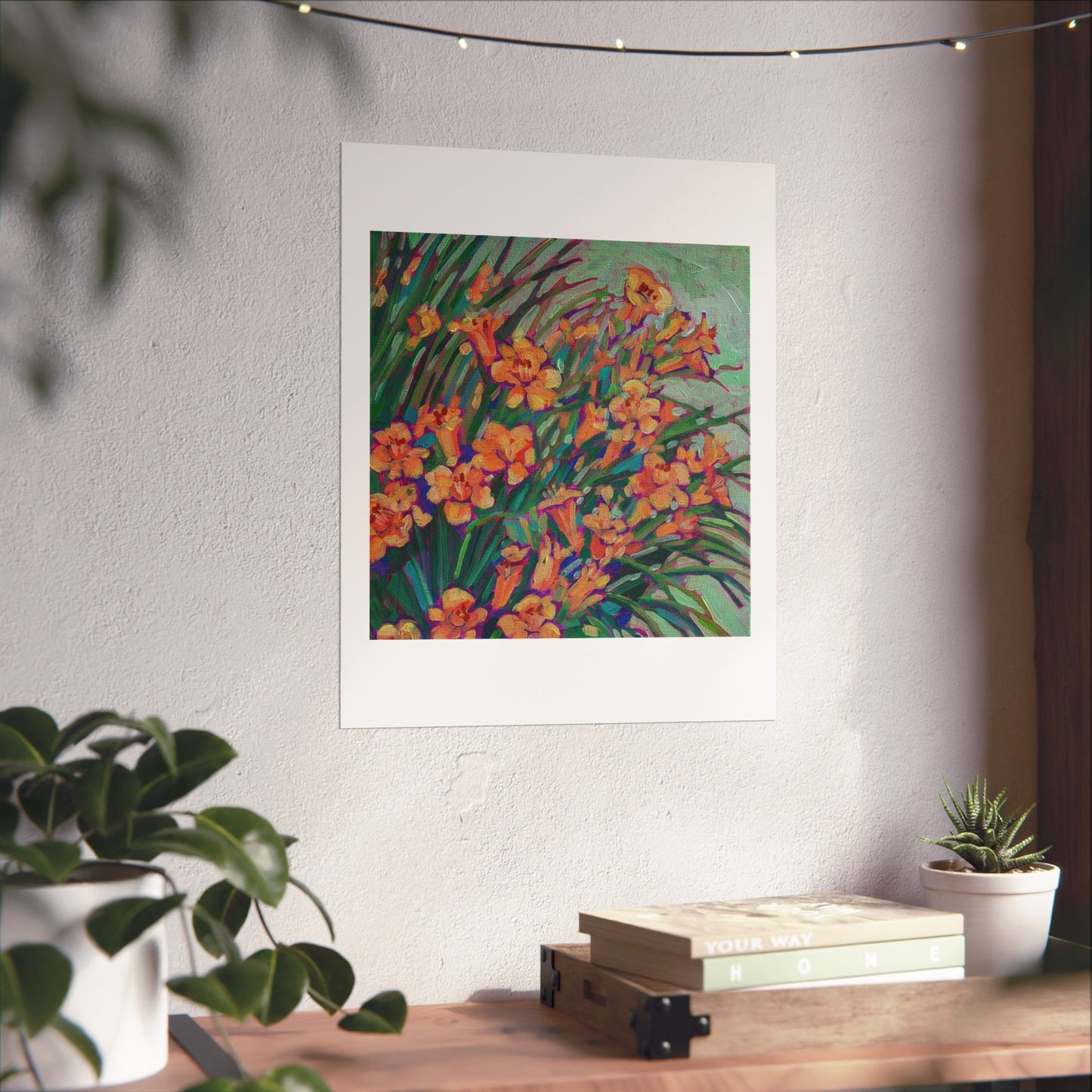 Yellow Day lilies floral— Matte Paper Poster Reproduction