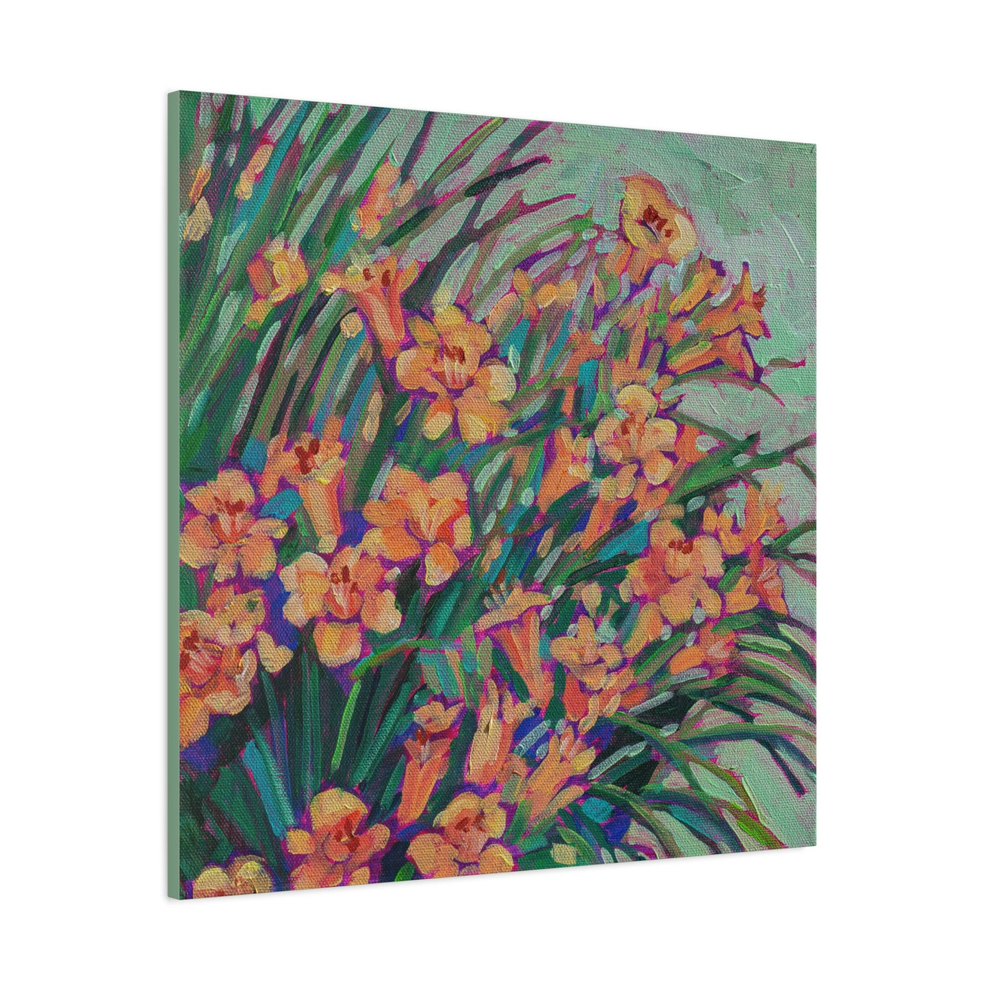 Yellow Daylilies Floral —Matte Canvas, Stretched, 1.25"