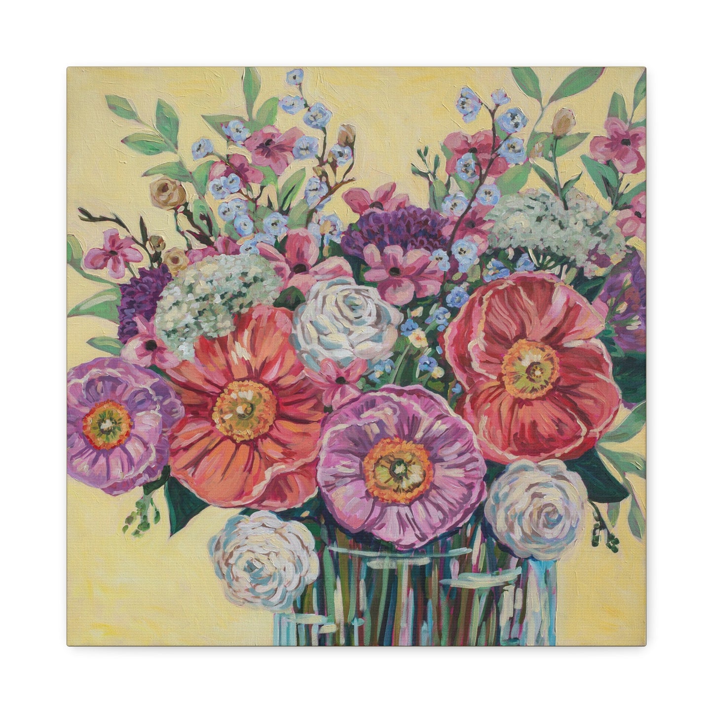 Bright Hibiscus Blooms—Matte Canvas, Stretched, 1.25"