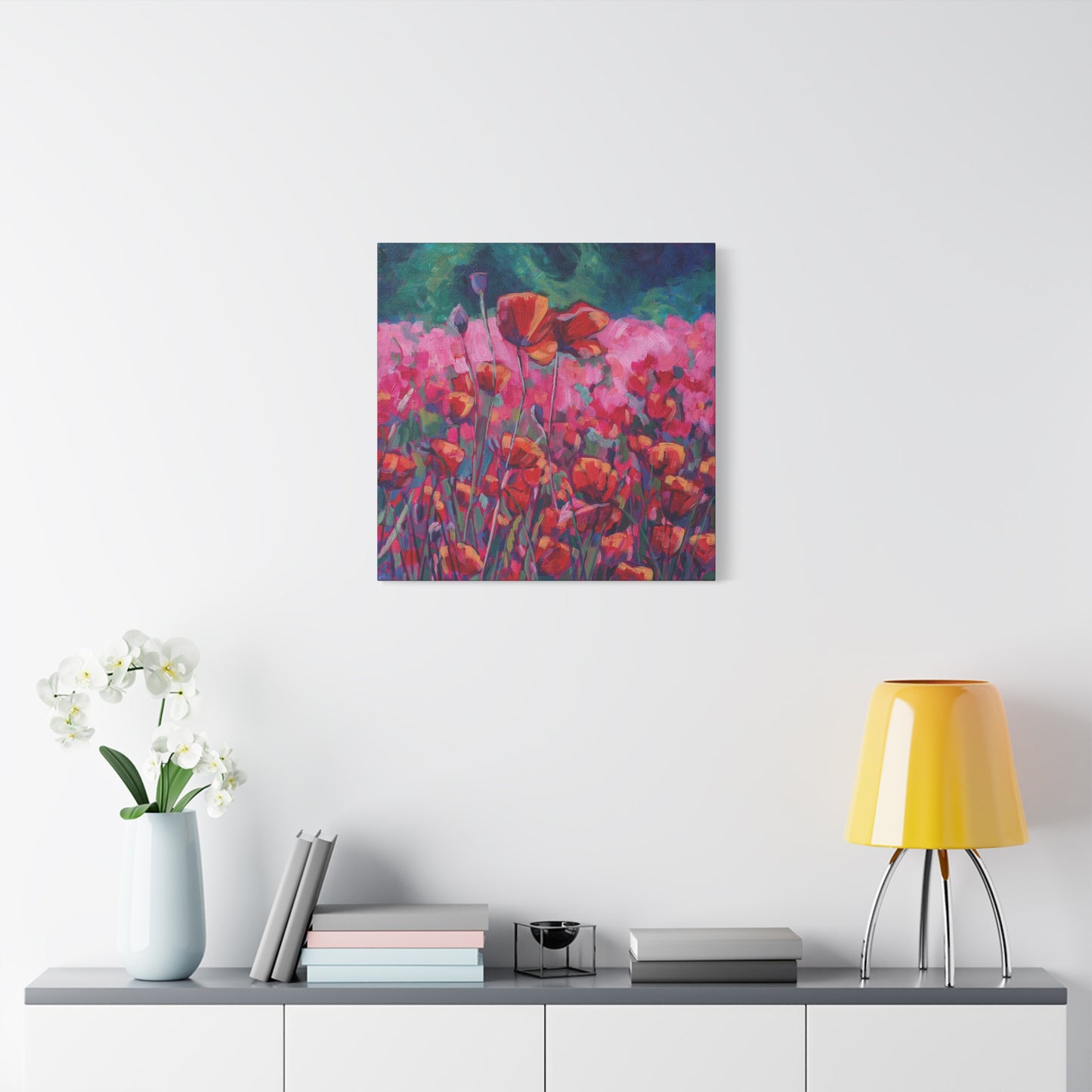 Poppies Floral —Matte Canvas, Stretched, 1.25"