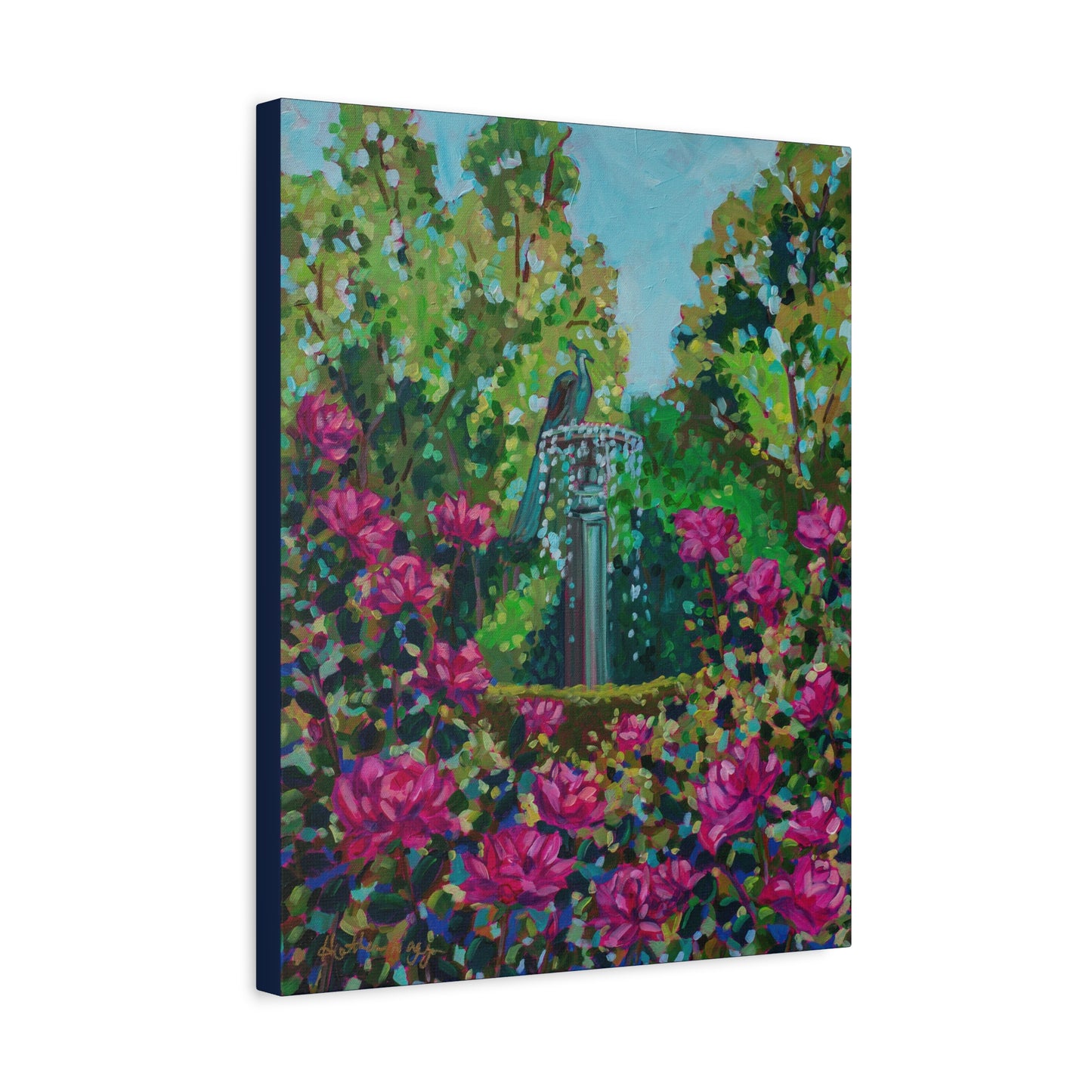 Peacock Fountain in the Rose Garden, Winter Park—Matte Canvas, Stretched, 1.25"