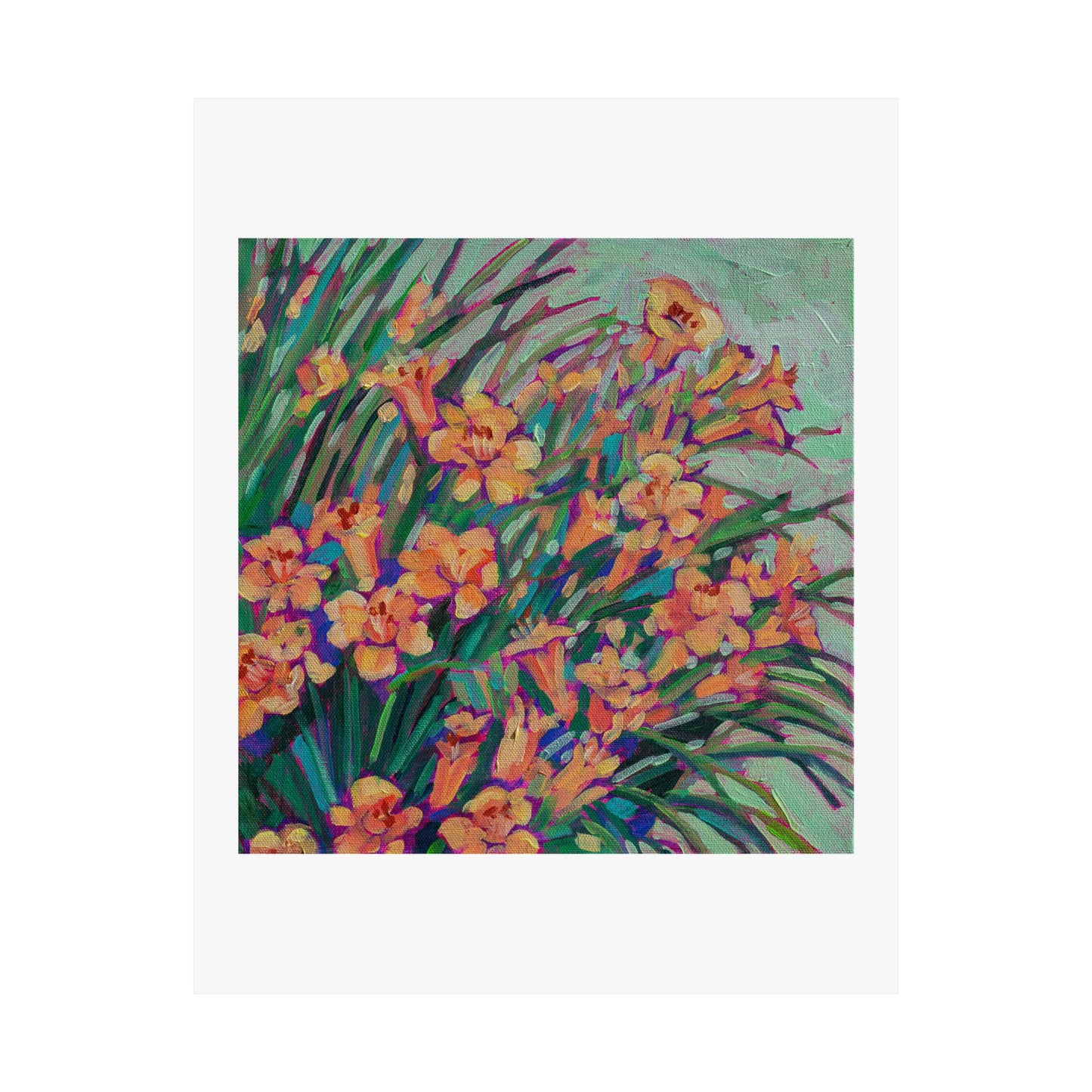Yellow Day lilies floral— Matte Paper Poster Reproduction