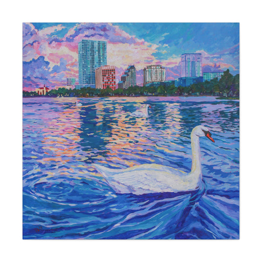 Muted Sunset Swim—Matte Canvas, Stretched, 1.25"
