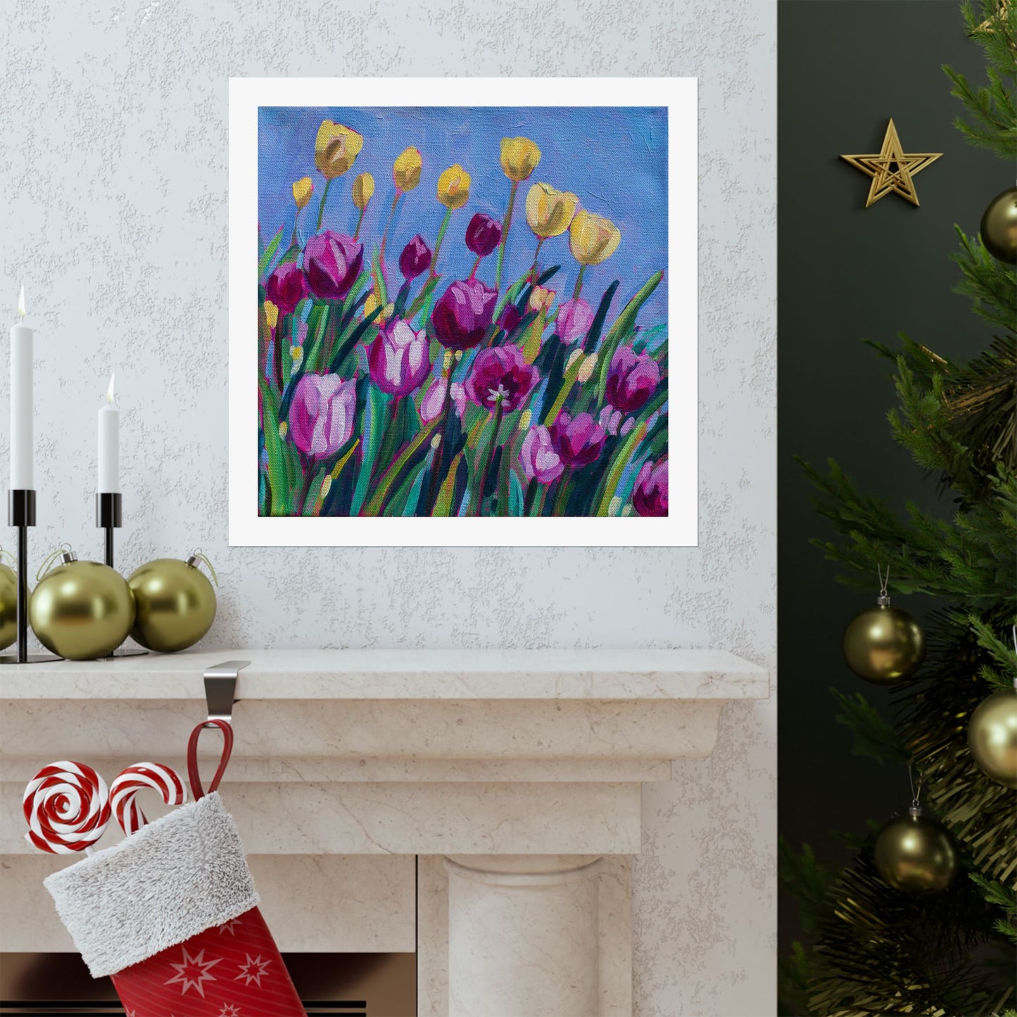 Tulip time floral— Matte Paper Poster Reproduction