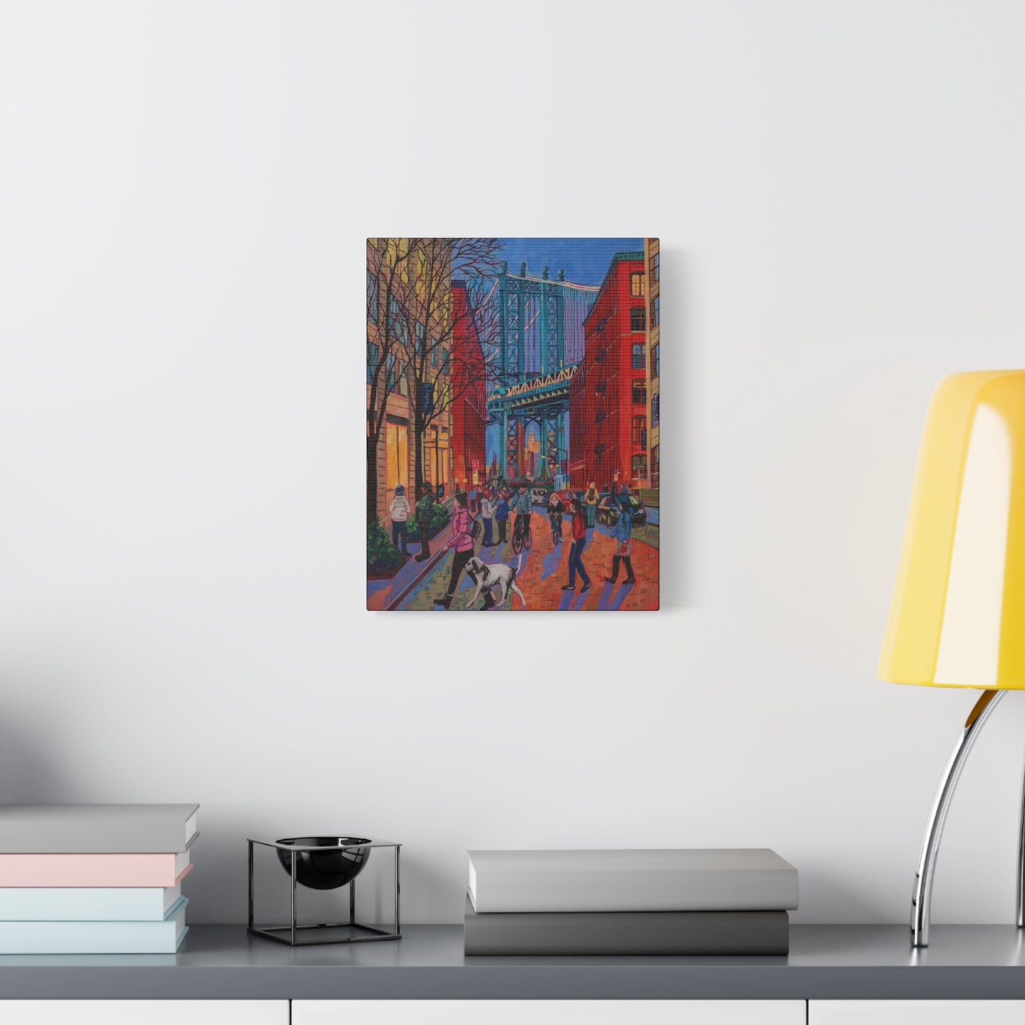 Empire through Manhattan Bridge-DUMBO—Matte Canvas, Stretched, 1.25"
