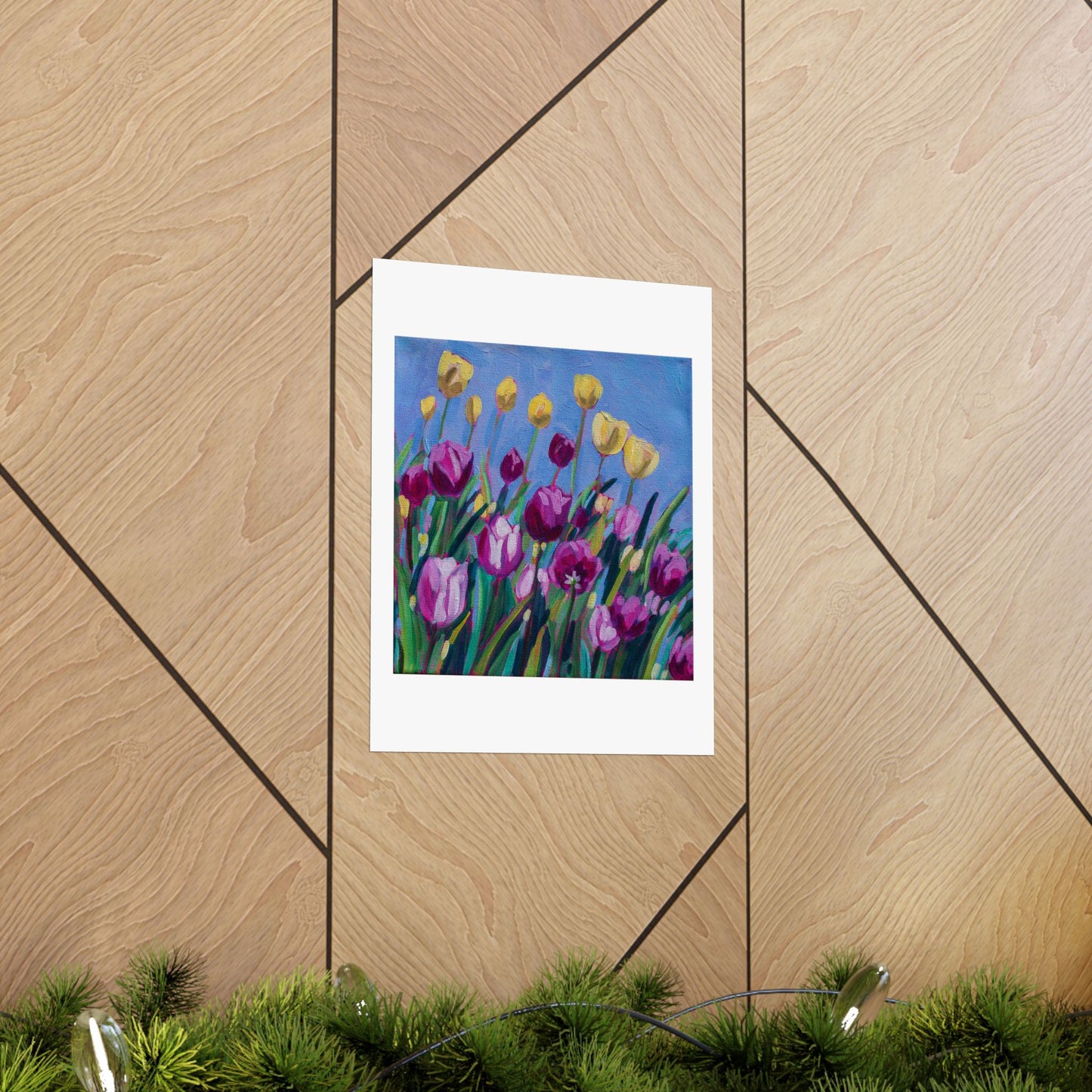 Tulip time floral— Matte Paper Poster Reproduction