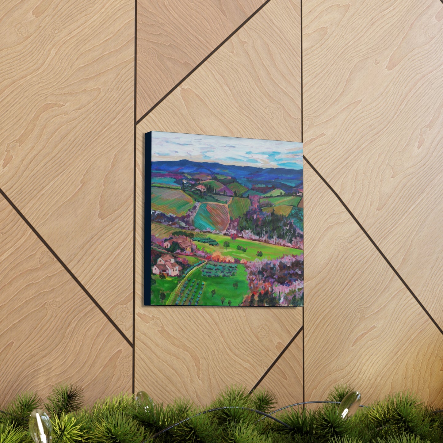Rolling Tuscan farmland, Italy-Left Panel— Gallery Wrapped Canvas Reproduction
