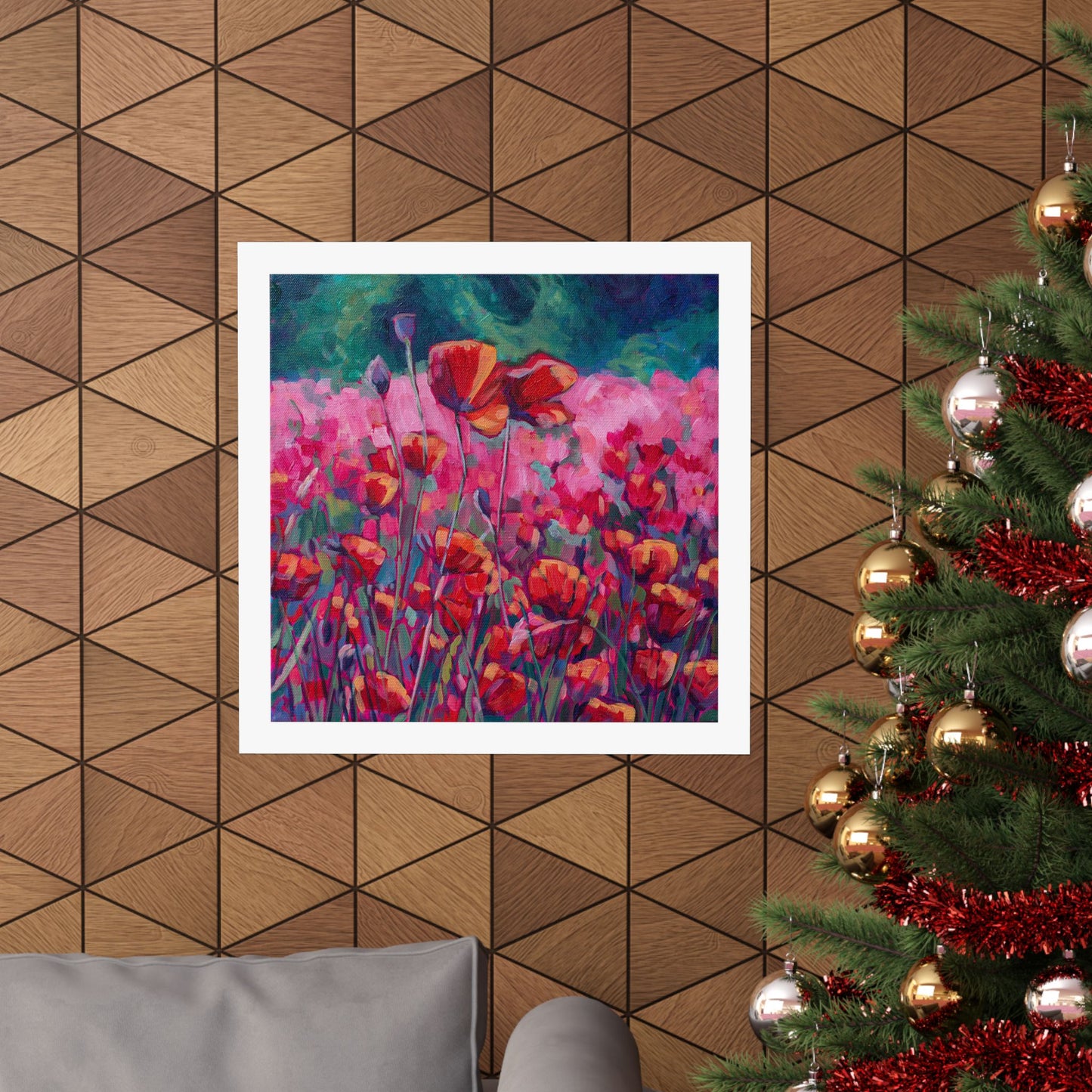 Poppies Floral— Matte Paper Poster Reproduction