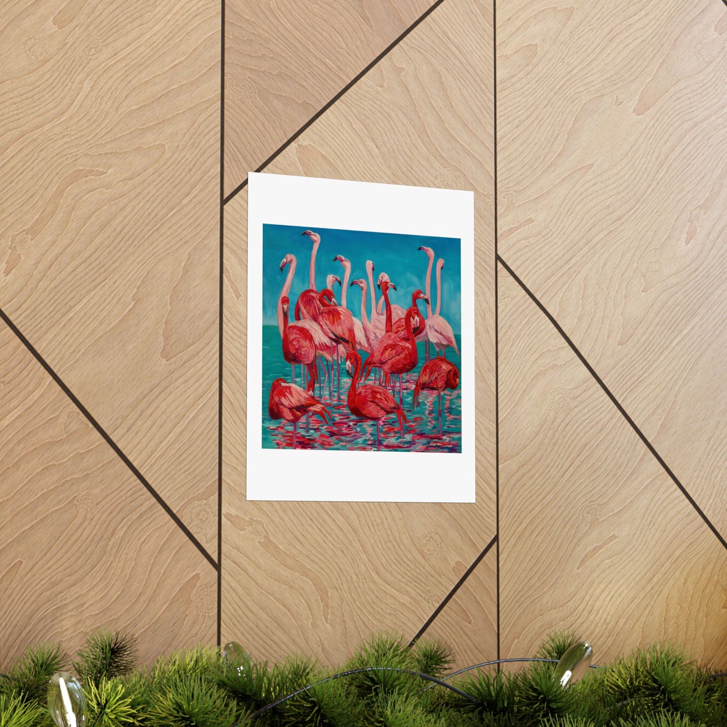 Flamboyance of Flamingos— Matte Paper Poster Reproduction