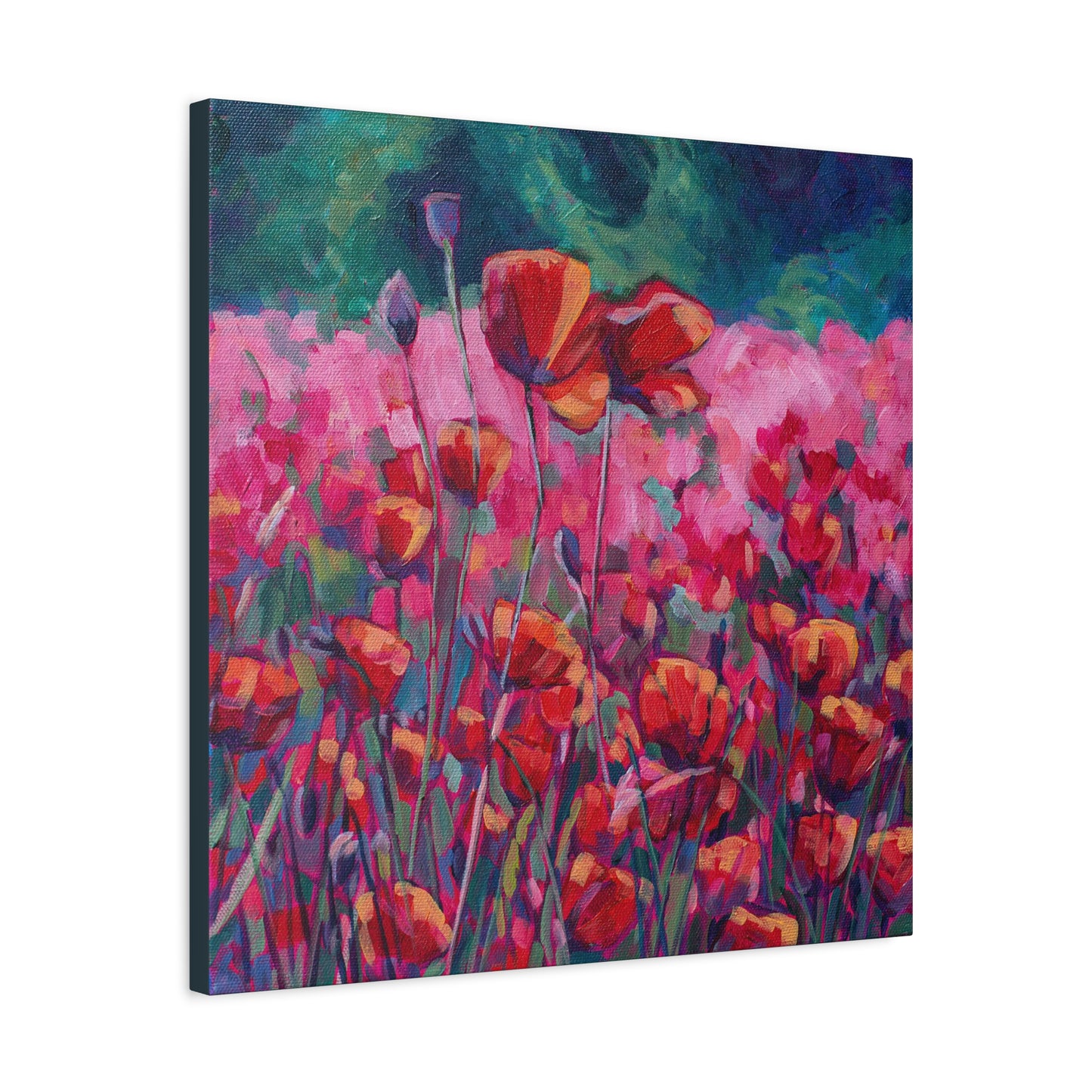 Poppies Floral —Matte Canvas, Stretched, 1.25"