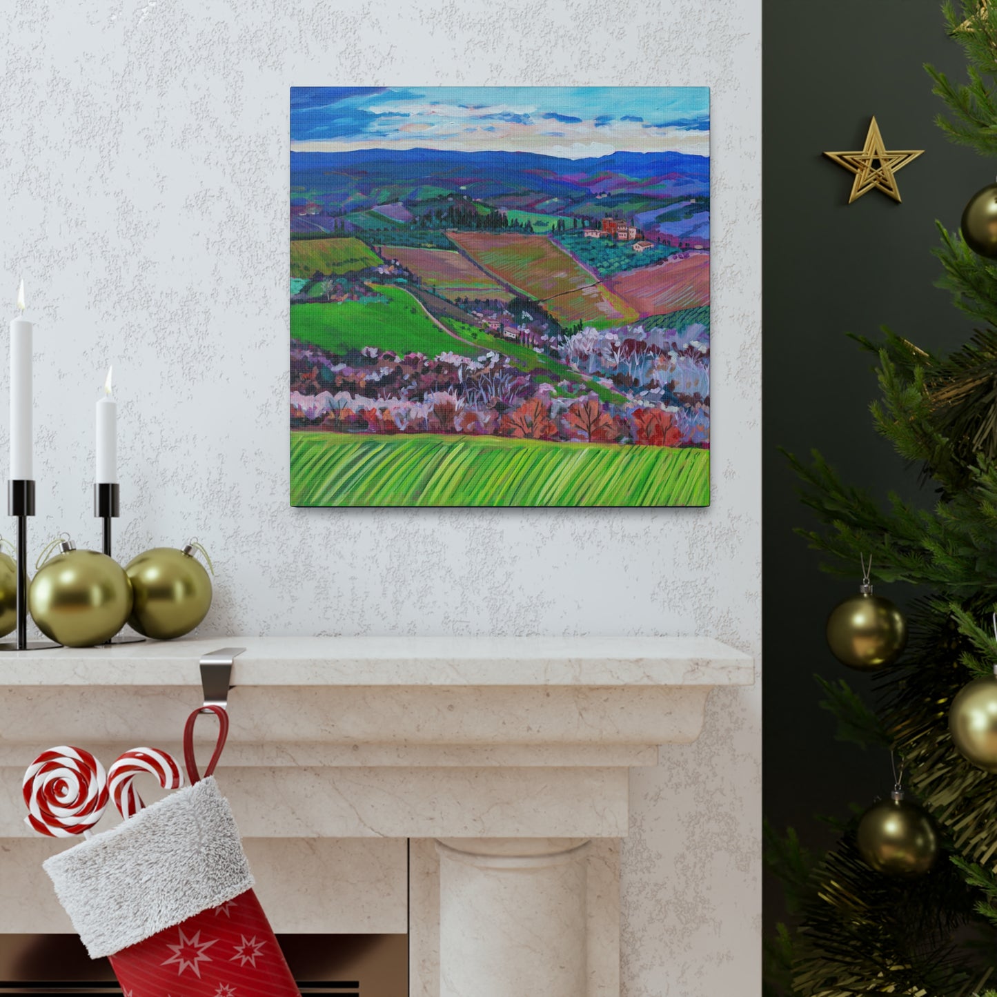 xxRolling Tuscan farmland, Italy-Right Panel— Gallery Wrapped Canvas Reproduction