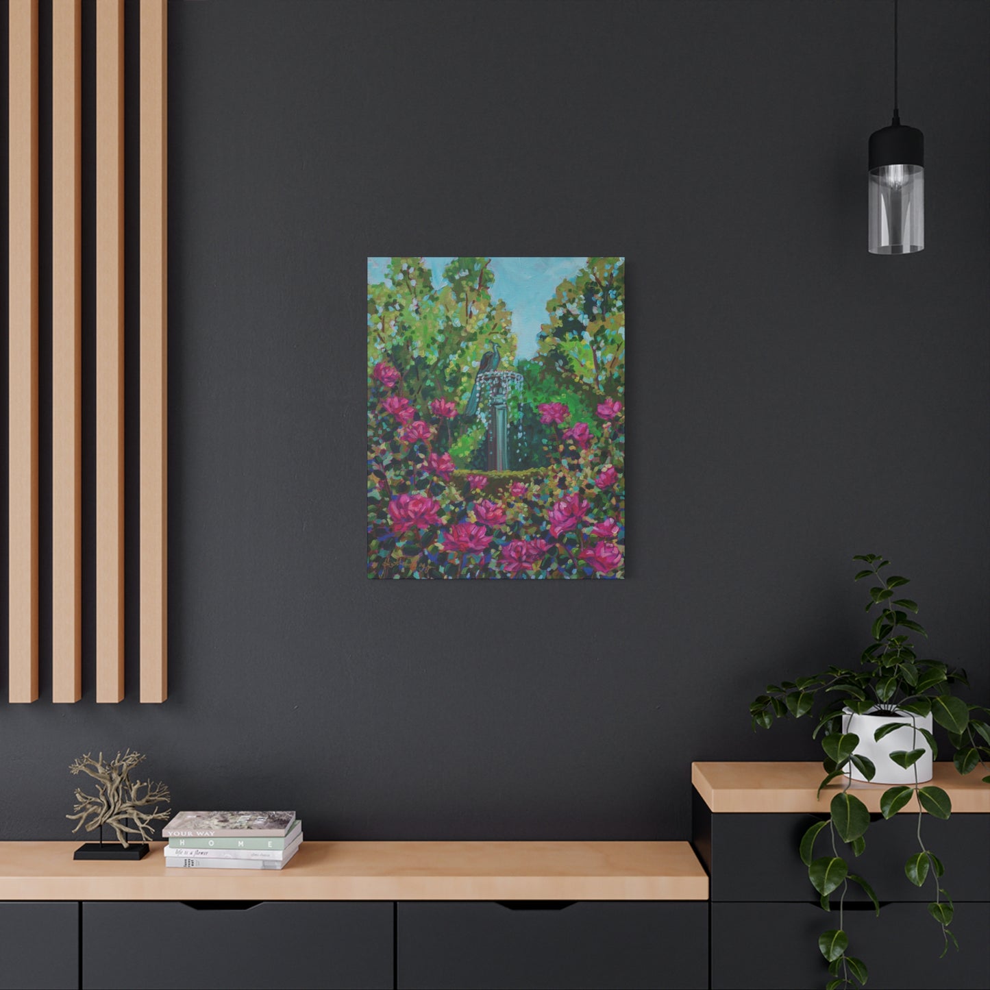 Peacock Fountain in the Rose Garden, Winter Park—Matte Canvas, Stretched, 1.25"