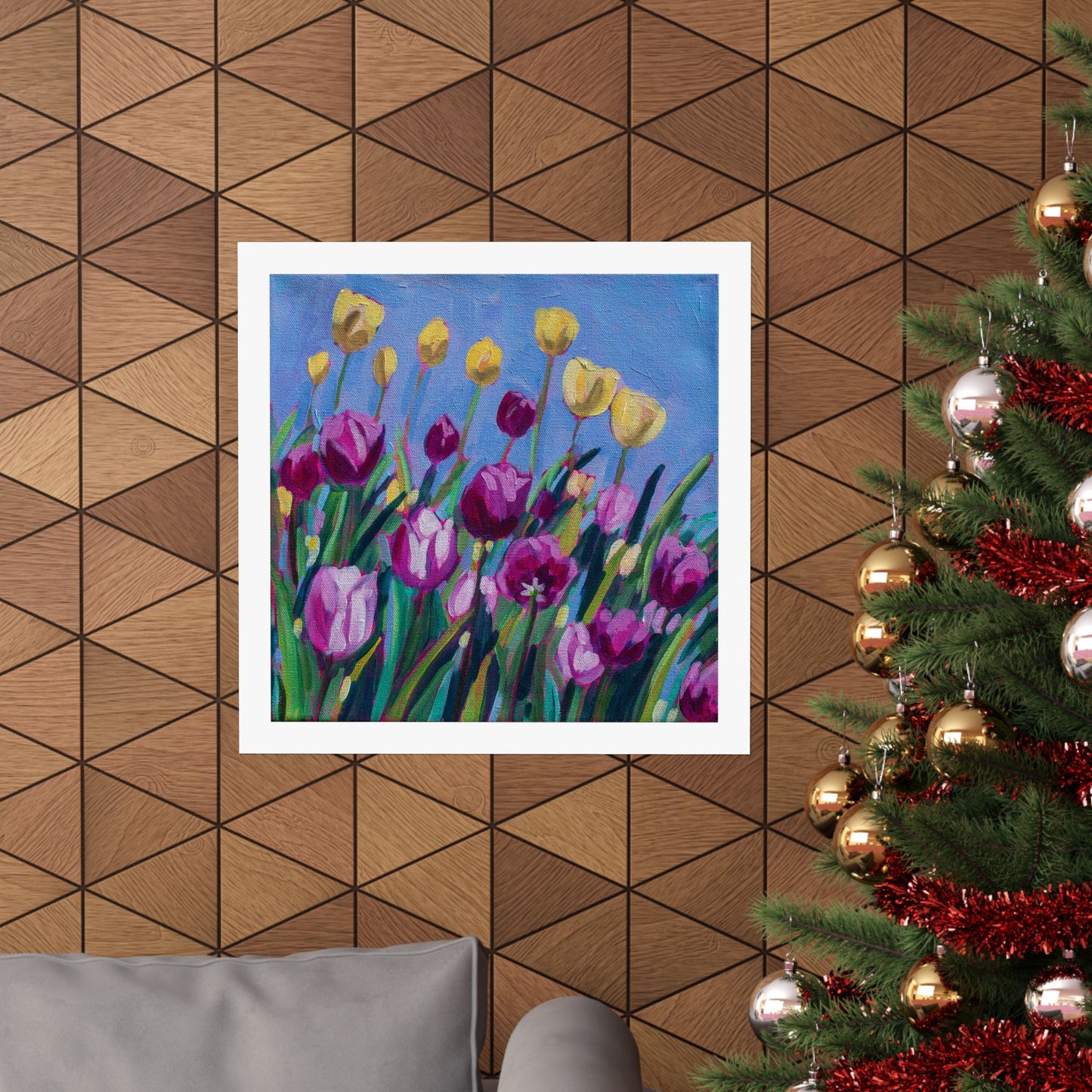 Tulip time floral— Matte Paper Poster Reproduction