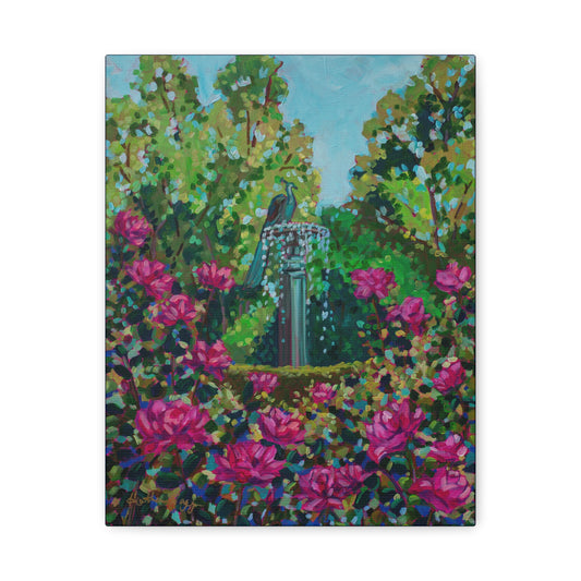 Peacock Fountain in the Rose Garden, Winter Park—Matte Canvas, Stretched, 1.25"