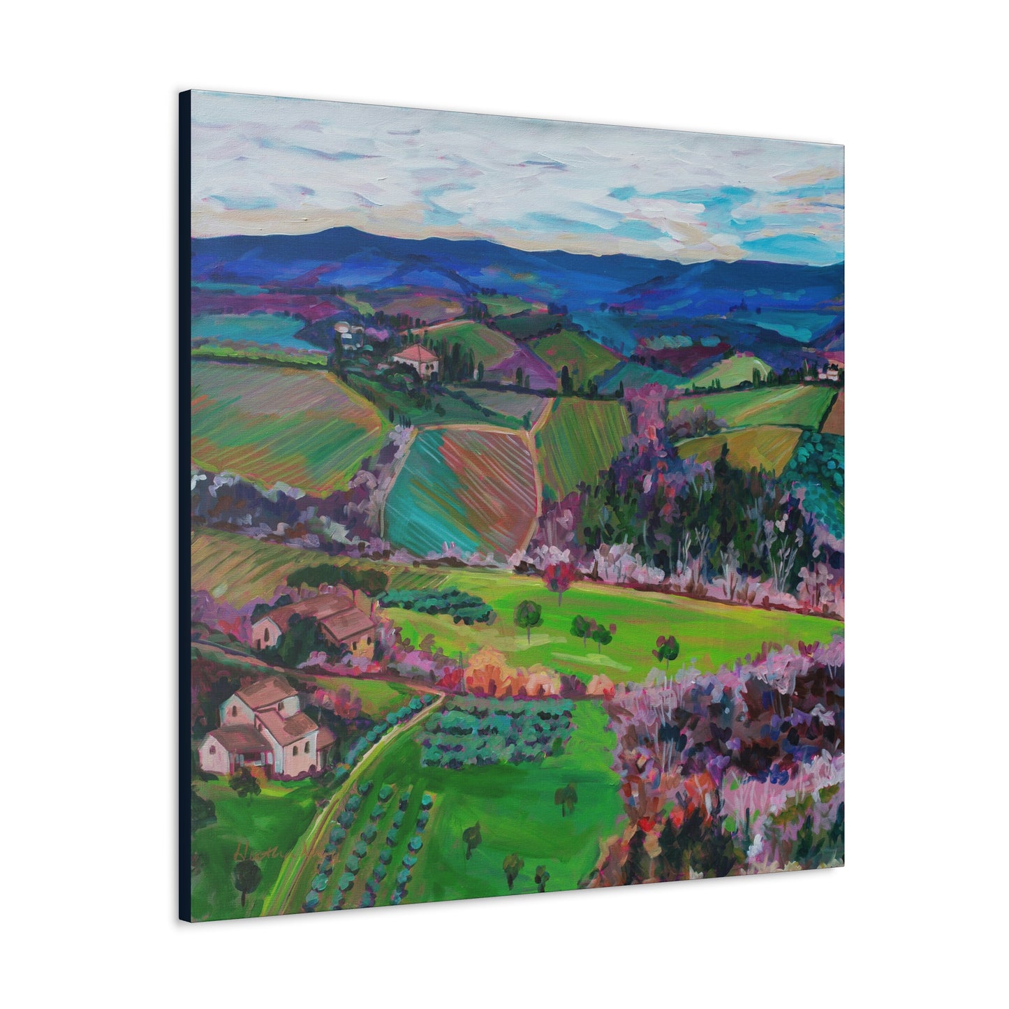 Rolling Tuscan farmland, Italy-Left Panel— Gallery Wrapped Canvas Reproduction