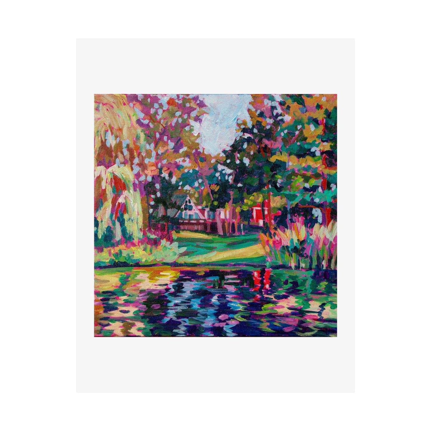 Cabin by the lake— Matte Paper Poster Reproduction