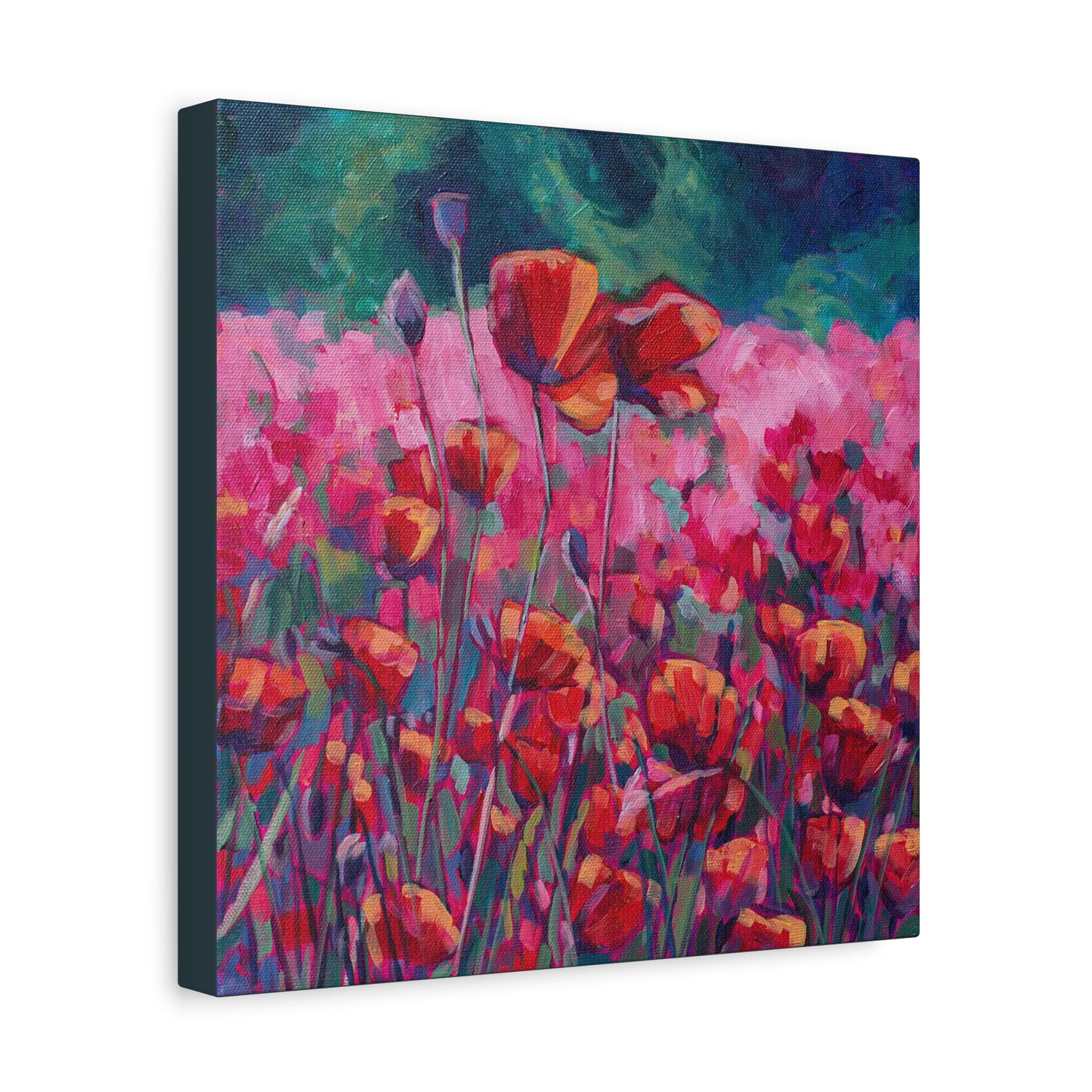 Poppies Floral —Matte Canvas, Stretched, 1.25"